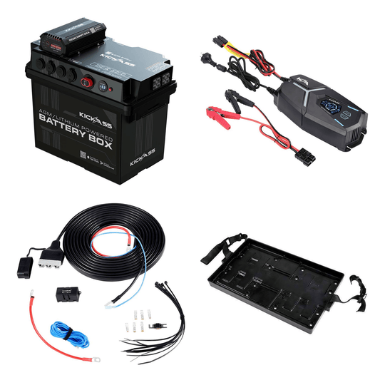 KickAss ProductsKickAss Battery Box with 25A DCDC Charger Bundle with 32A ACDC Charger, Wiring Kit & Battery Box TrayBUNDLE-KAJBBOX25A-KACHG1232