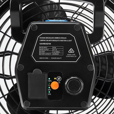 KickAss ProductsKickAss Brushless 300mm 28800mAh Camping Fan with Mosquito Function & lightKA5VMOSQFAN
