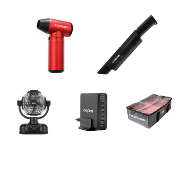 KickAss ProductsKickAss Camping Essentials Bundle - Fan, Vacuum, Blower, Charger & StorageKACAMP-ESSENTIALS-5PC
