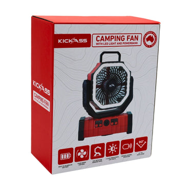 KickAss ProductsKickAss Camping Fan with LED Light and Power BankKA5VCAMPFAN