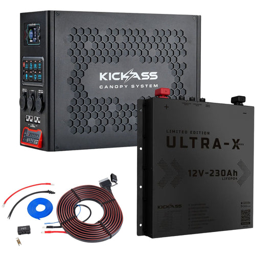 KickAss ProductsKickAss Canopy Power System with 230Ah Slimline Ultra - X Black Limited Edition Battery and Wiring KitKA - CANOPYKIT - ULTRAX230SLBL