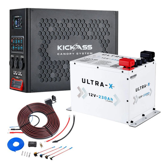 KickAss ProductsKickAss Canopy Power System with Arctic White Ultra X 230Ah Battery and Wiring KitKA-CANOPYKIT-ULTRAX230AW