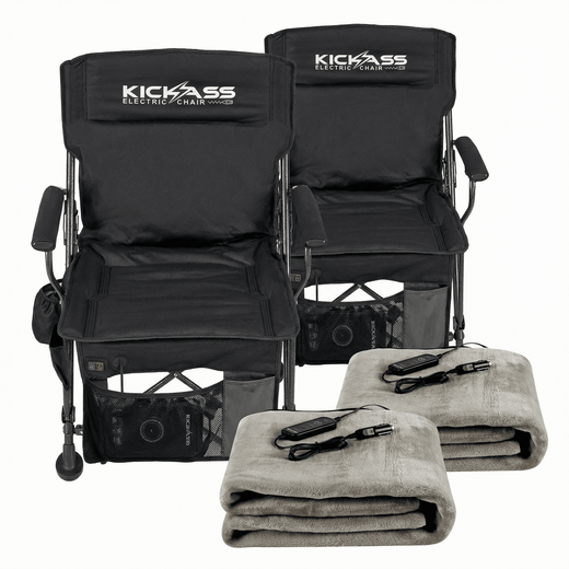 KickAss Couples Electric Chair and Blanket Bundle
