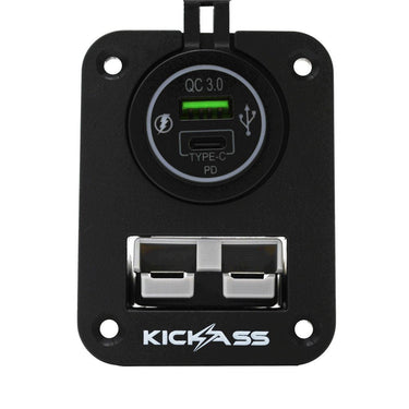 KickAss ProductsKickAss Double Flush Mount Housing - 50A Anderson Style Plug (USB A+C)KAFMPAnd+USB