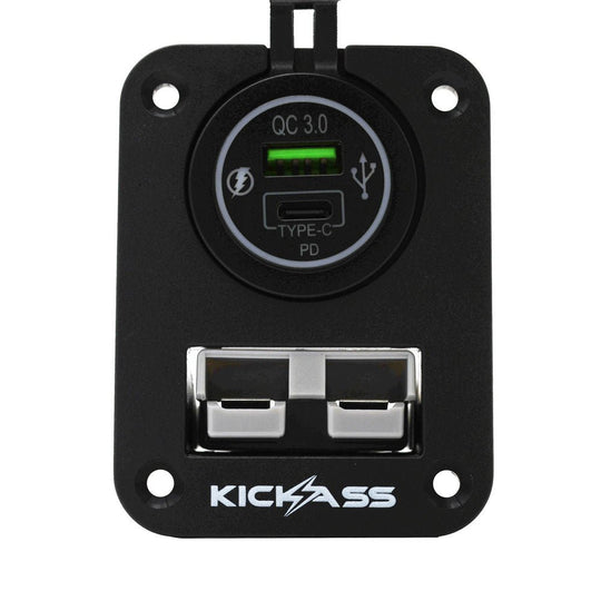 KickAss ProductsKickAss Double Flush Mount Housing - 50A Anderson Style Plug (USB A+C)KAFMPAnd+USB