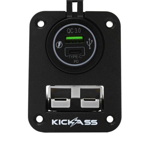 KickAss Double Flush Mount Housing - 50A Anderson Style Plug (USB A+C)