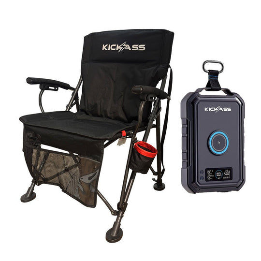 KickAss ProductsKickAss Electric Camping Chair with Heating Function + KickCharge 150Wh BundleKABUNDLECHAIRHUB150