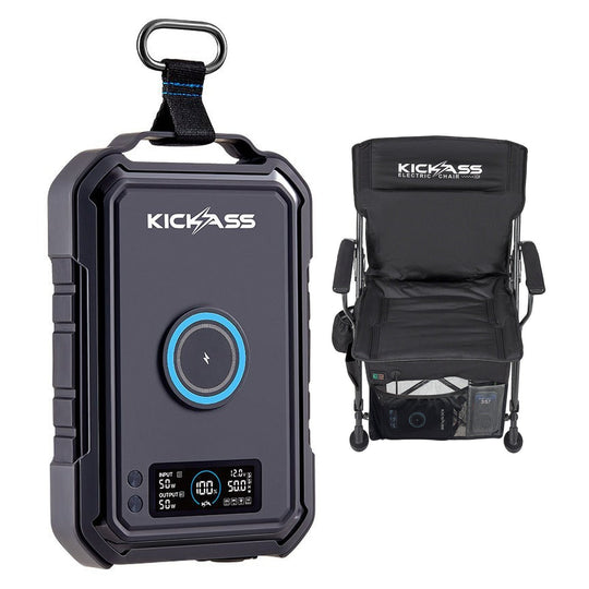 KickAss ProductsKickAss Electric Camping Chair with Heating Function + KickCharge 150Wh BundleKABUNDLECHAIRHUB150