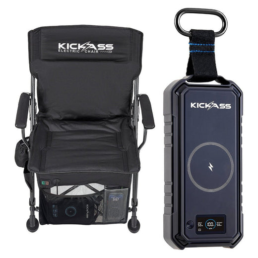 KickAss Electric Camping Chair with Heating Function + KickCharge Swag 88 Bundle