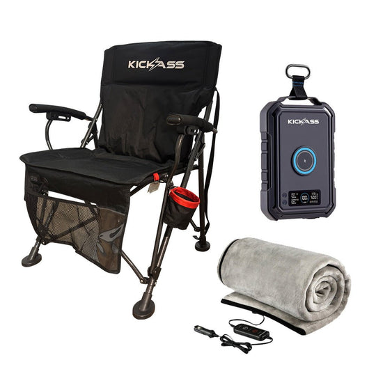 KickAss ProductsKickAss Electric Chair, Blanket, and 150Wh Power Pack BundleKAHEATEDCOMFORT-BUNDLE