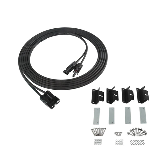 KickAss Fixed Glass Solar Panel Mounting Kit + Solar Panel PV to Anderson Extension Cable Bundle - 5m