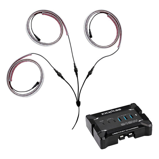 KickAss ProductsKickAss Flexible Awning LED Light Kit + 212W USB Fast Charger BundleKABUNDLE-LEDLIGHT-USBCHARGER