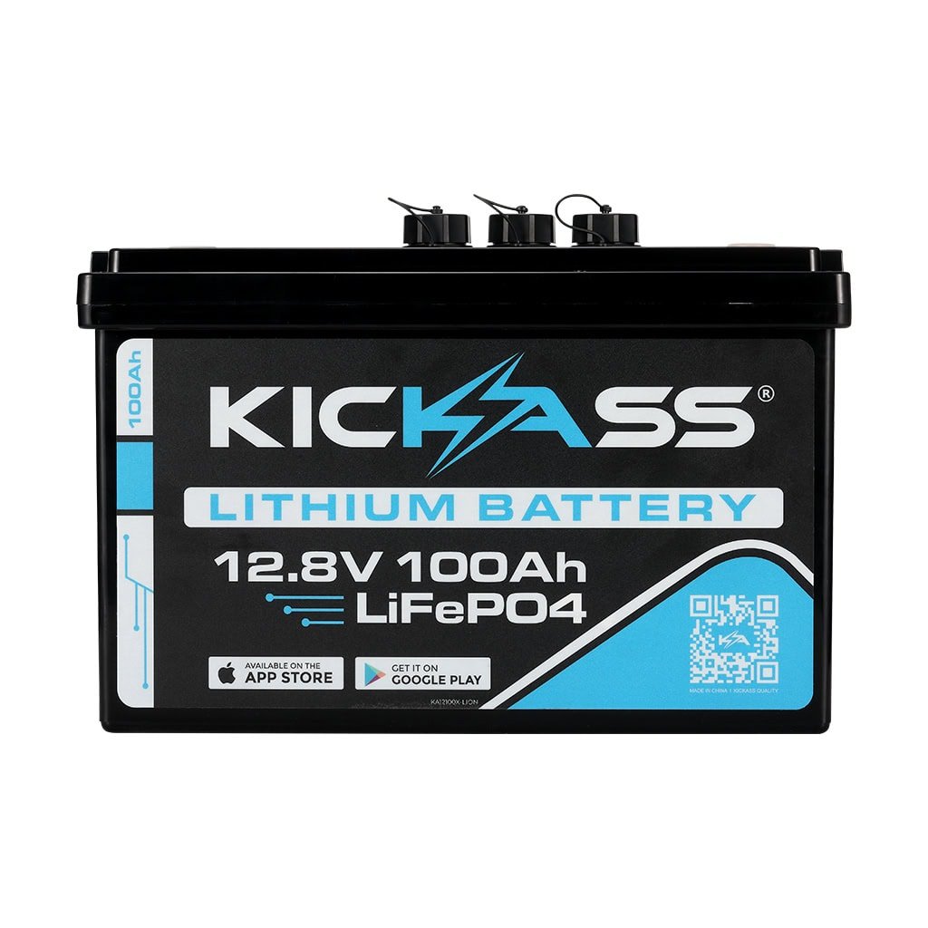 KickAss ProductsKickAss Integrated 12V 100Ah Lithium Battery - Deep Cycle LiFePO4KA12100X - LION