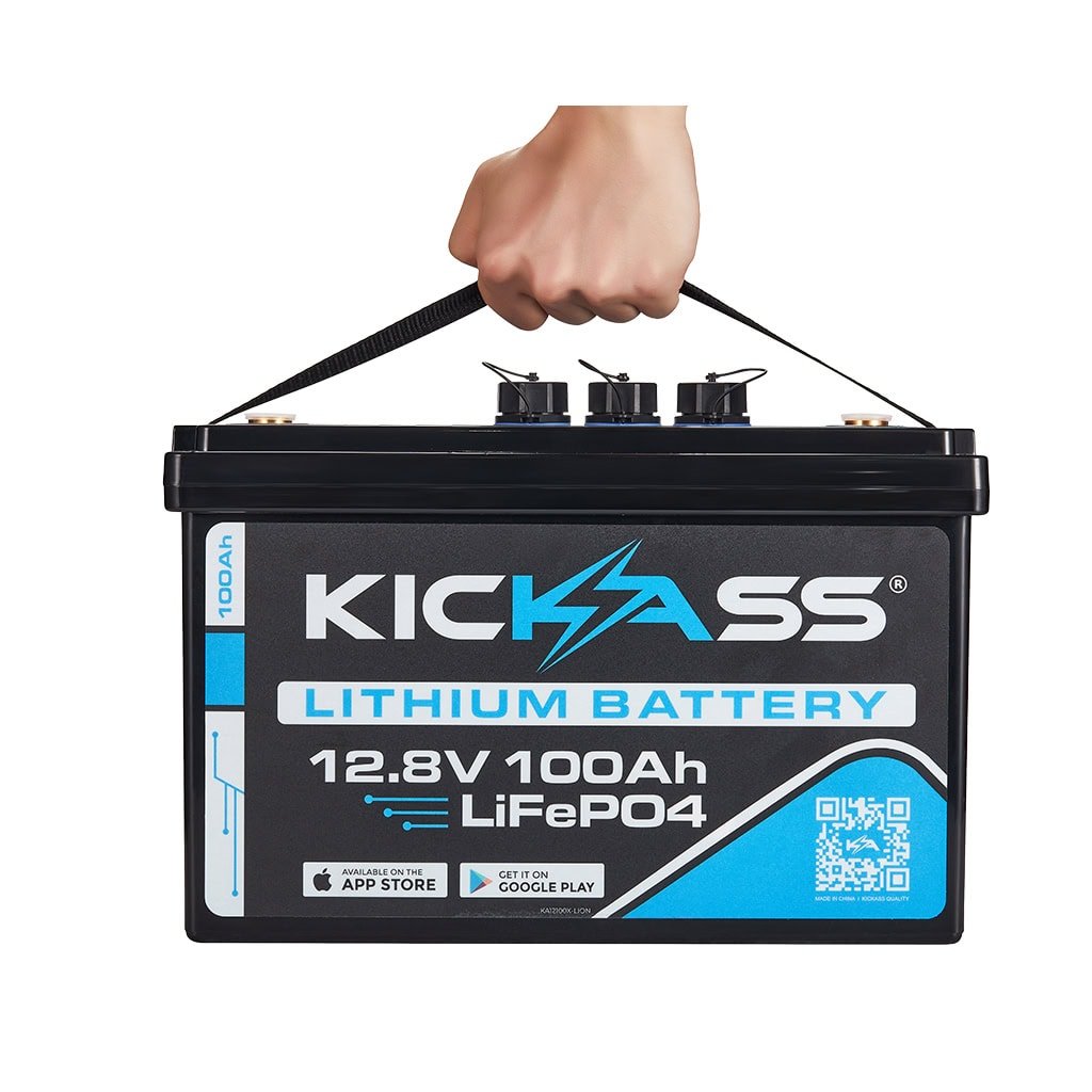 KickAss ProductsKickAss Integrated 12V 100Ah Lithium Battery - Deep Cycle LiFePO4KA12100X - LION