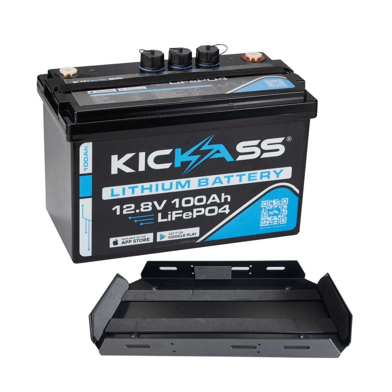 KickAss ProductsKickAss Integrated 12V 100Ah Lithium Battery + Tray BundleKA12100XTRAY