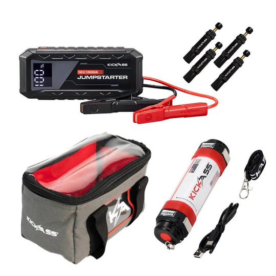 KickAss ProductsKickAss Jump Starter Bundle with Tyre Deflators, Torch & Canvas BagsKA-GLOVEBOX-KIT