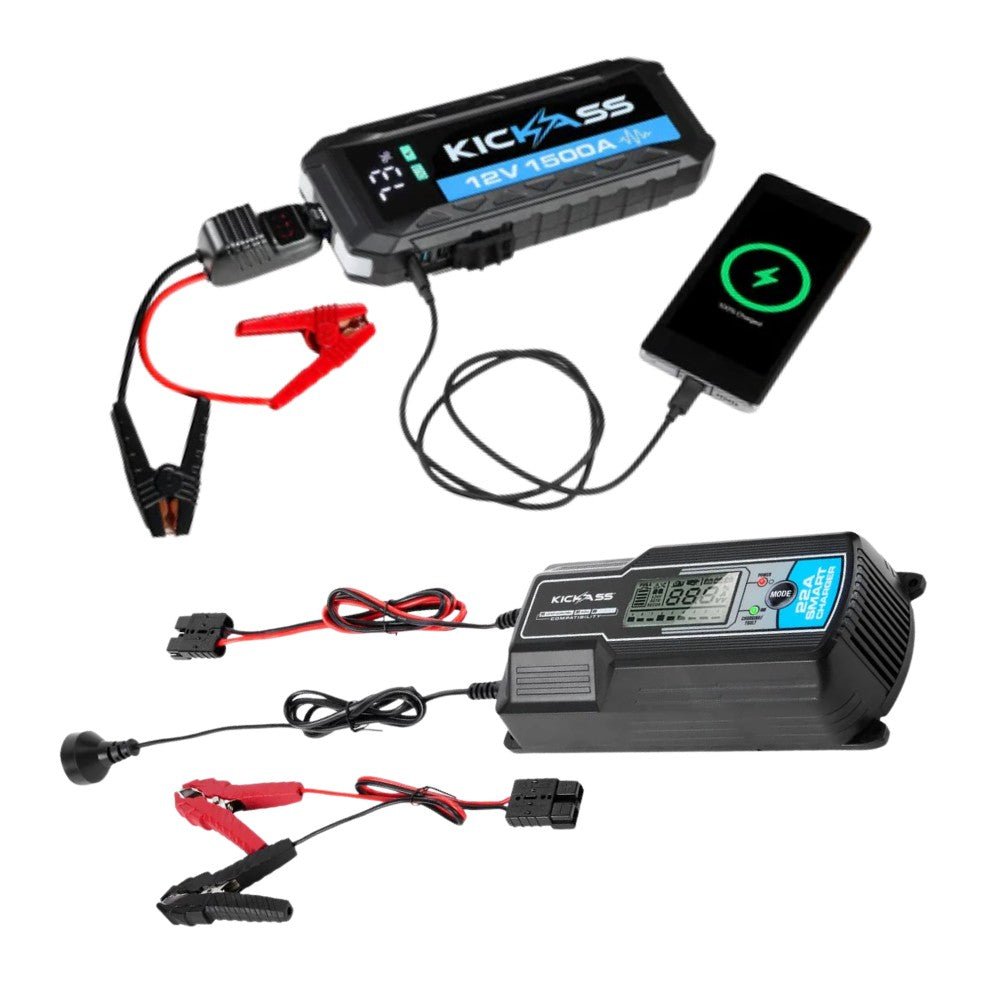 KickAss ProductsKickAss Jump Starter & Smart Battery Charger Kit - Battery Charging SolutionKA - POWERKIT - 12V