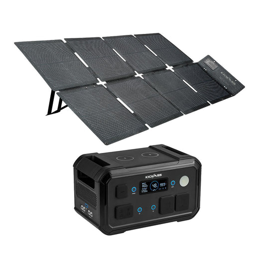KickAss KickCharge 1200 MKII + 200W Solar Generator Kit