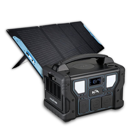KickAss KickCharge 1200W Power Station + 120W Solar Generator Kit