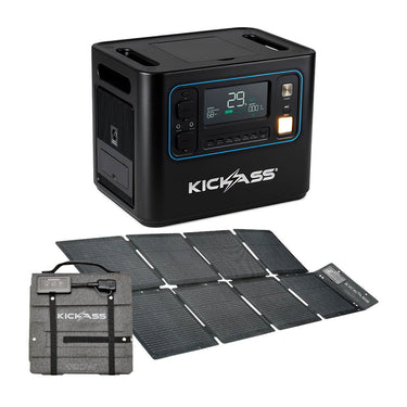 KickAss ProductsKickAss KickCharge 2400 Lithium Power Station + 120W Solar Blanket BundleKA-KAPHUB2000-120W-SOL