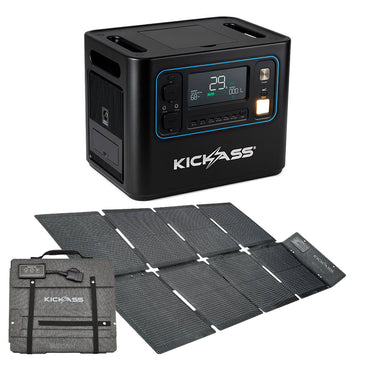 KickAss ProductsKickAss KickCharge 2400 Lithium Power Station + 200W Solar Blanket BundleKA-KAPHUB-2000-200WSOL