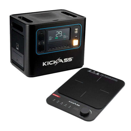 KickAss ProductsKickAss KickCharge 2400 Lithium Power Station + Portable 2000W Induction Cooktop BundleKA-KAPHUB2000-INDCOOK2000