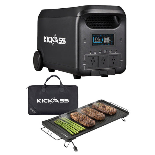 KickAss ProductsKickAss KickCharge 3000 Lithium Power Station + BBQ BundleKA-KAPHUB3000-EBBQ1400