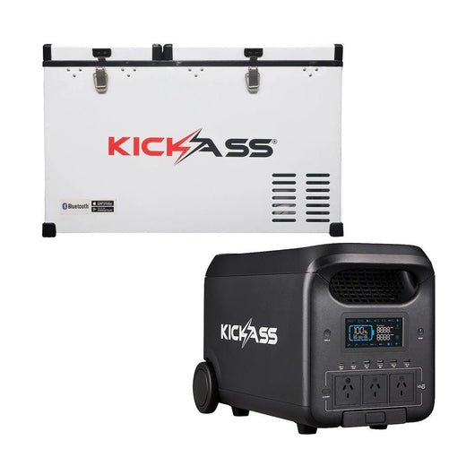 KickAss KickCharge 3000 Lithium Power Station & Portable 12V Fridge/Freezer Bundle
