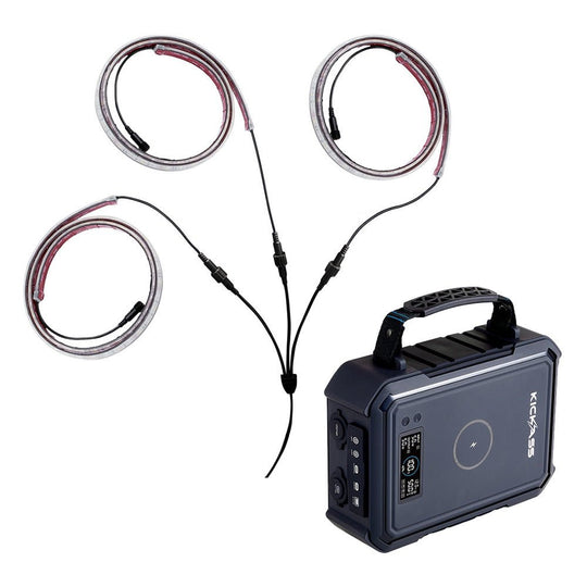 KickAss ProductsKickAss KickCharge 380Wh Portable Power Pack + Flexible Awning LED Light Kit BundleKABUNDLE-LEDLIGHT-PHUB380