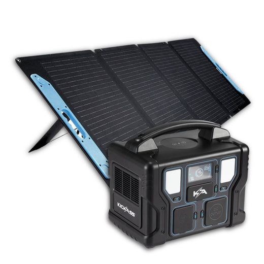 KickAss KickCharge DC500 Power Station + 120W Solar Generator Kit