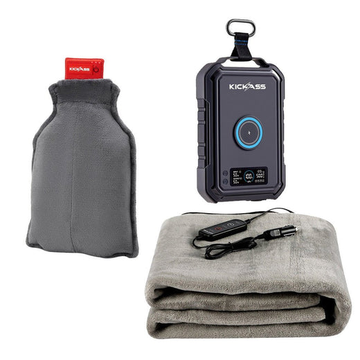 KickAss KickCharge Compact Bundle with Cordless Body Warmer & 12V Electric Blanket
