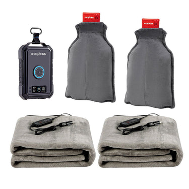 KickAss ProductsKickAss KickCharge Compact Portable Power Pack Bundle with Cordless Body Warmer & 12V Electric BlanketKA-KAPHUB150-BODYWARMER-BLANKET