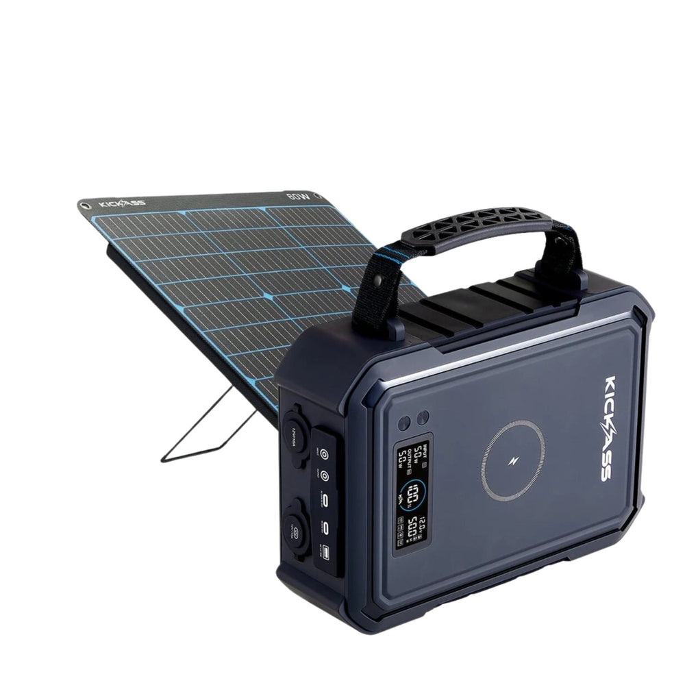 KickAss KickCharge Powerhub 380 + 60W Portable Solar Panel Bundle