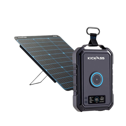 KickAss KickCharge Power Pack 12Ah / 150Wh + 60W Portable Solar Panel Bundle