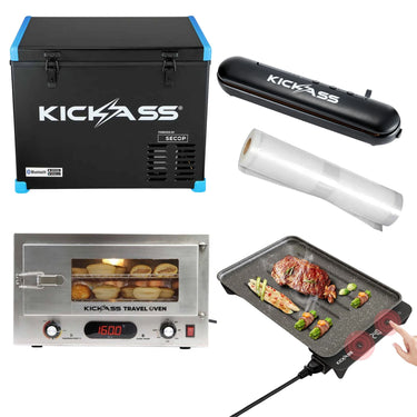 KickAss ProductsKickAss Kitchen Bundle with 45L Fridge, 130W Travel Oven, Electric BBQ & Vacuum SealerBUNDLEKITCHEN
