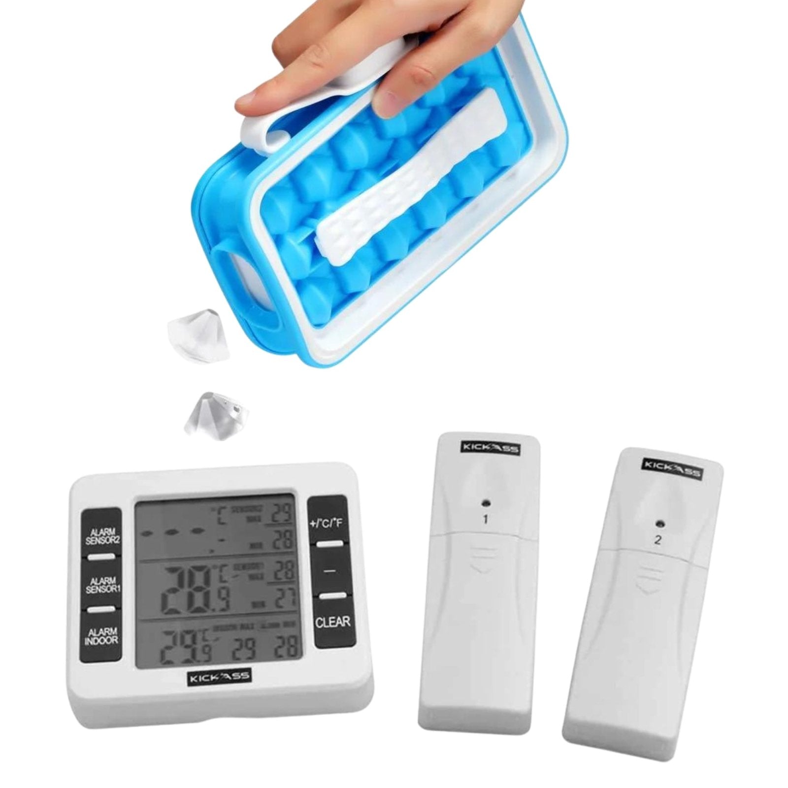 KickAss ProductsKickAss No Spill Ice Maker + Wireless Thermometer BundleKAICETHERMKIT1