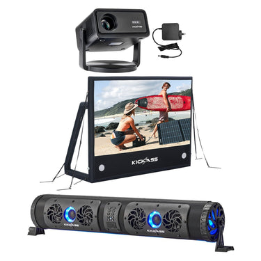 KickAss ProductsKickAss Outdoor Cinema Bundle with 120" AirScreen, Smart Projector and SoundbarKACINEMAEXP