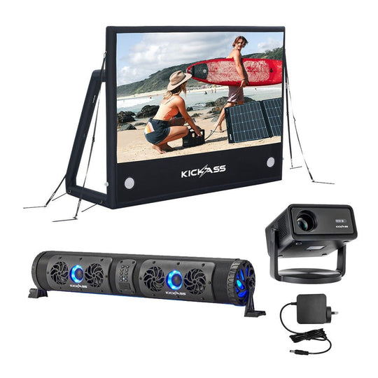 KickAss ProductsKickAss Outdoor Cinema Bundle with 120" AirScreen, Smart Projector and SoundbarKACINEMAEXP