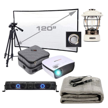 KickAss ProductsKickAss Outdoor Movie Night Bundle with Blanket, Lantern, Projector & SoundbarKACAMPBUNDLE1224PRO