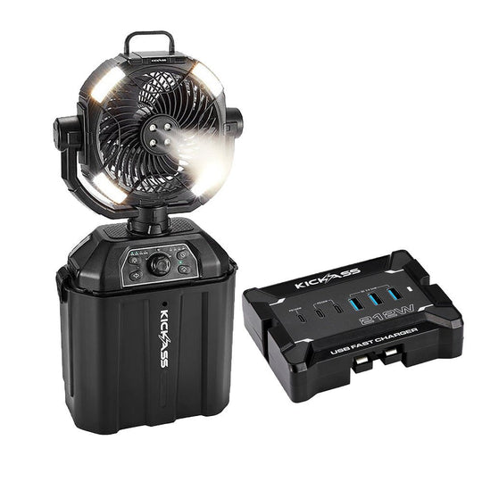KickAss ProductsKickAss Portable 20,000mAh Misting Fan + 12V Anderson USB Fast Charger BundleKABUN-MIFAN-FCHGR