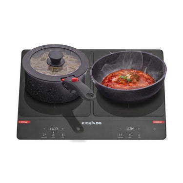 KickAss ProductsKickAss Portable 2300W Dual Zone Induction Cooktop with 11 Power LevelsKAINDCOOK-2300W