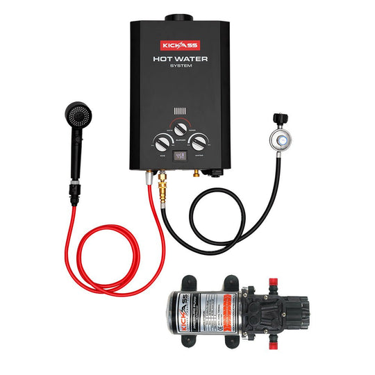 KickAss ProductsKickAss Portable Gas Hot Water System MKII + 12V Water Pump BundleKA-HWSGAS6L-MKII-PUMP6L