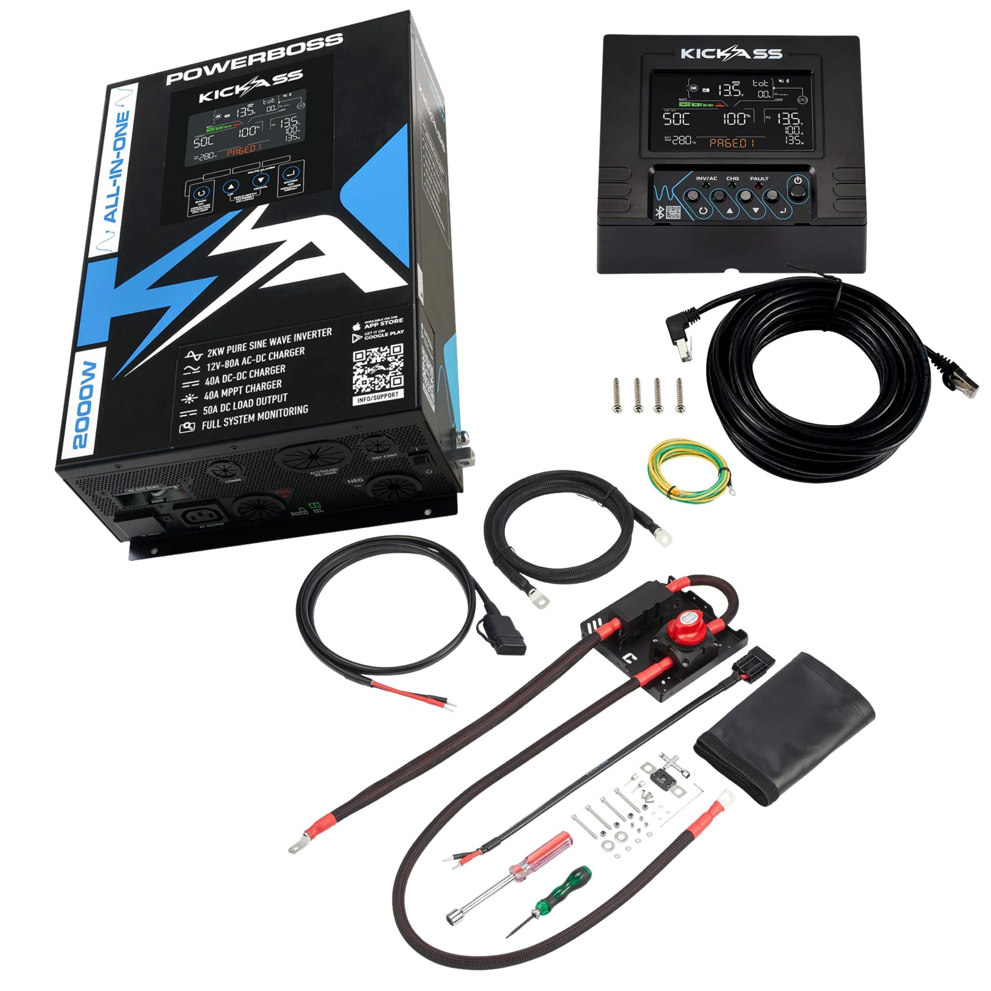 KickAss PowerBoss 2000W All-in-One Power System with Bluetooth, Remote ...