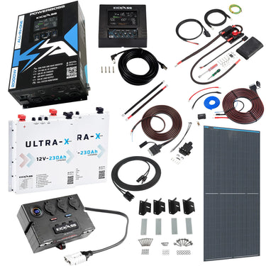 KickAss ProductsKickAss PowerBoss 2000W Caravan Power System with Bluetooth, 460Ah Arctic White Slimline Batteries, 250W Solar & Full Wiring KitKAPBCARAVANCOMPSLIMWH