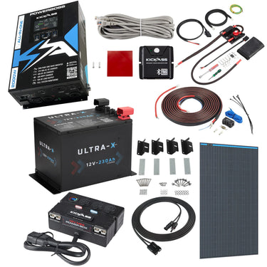 KickAss ProductsKickAss PowerBoss 2000W Off - Grid System with 230Ah Battery, Bluetooth, Alternator Wiring Kit & Power AccessoriesKAPBCANOPYCOMPST