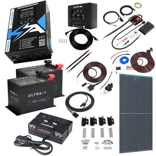 KickAss ProductsKickAss PowerBoss 2000W Off-Grid System with 8m DCDC Wiring, 250W Solar, 460Ah Batteries & Power Hub - Ideal for CaravansKAPBCARAVANCOMP