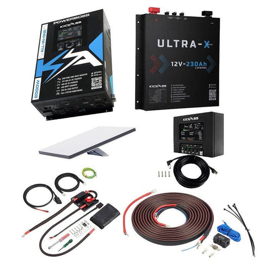 KickAss PowerBoss Bundle with 230Ah Slimline Lithium Battery, Starlink Mini & Connections Kit