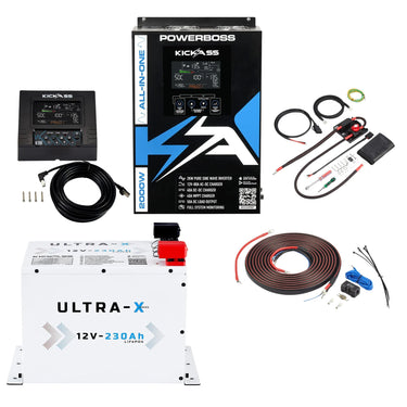 KickAss ProductsKickAss PowerBoss Canopy Base Bundle with Ultra - X 230Ah White Lithium Battery & Remote DisplayKAPB-CAN230UXW-RDU