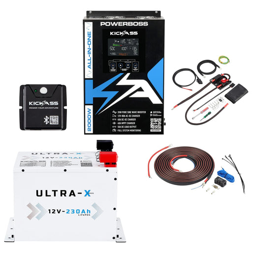 KickAss PowerBoss Canopy Base Kit with 230Ah Arctic White Lithium Battery