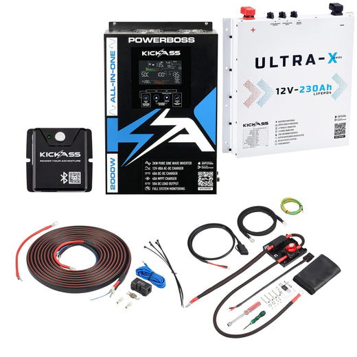 KickAss PowerBoss Canopy Base Kit with 230Ah Arctic White Slimline Lithium Battery